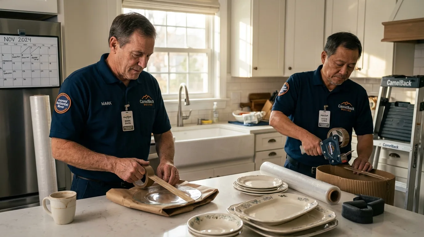 Professional crew packing kitchen dishware in Springfield, NE